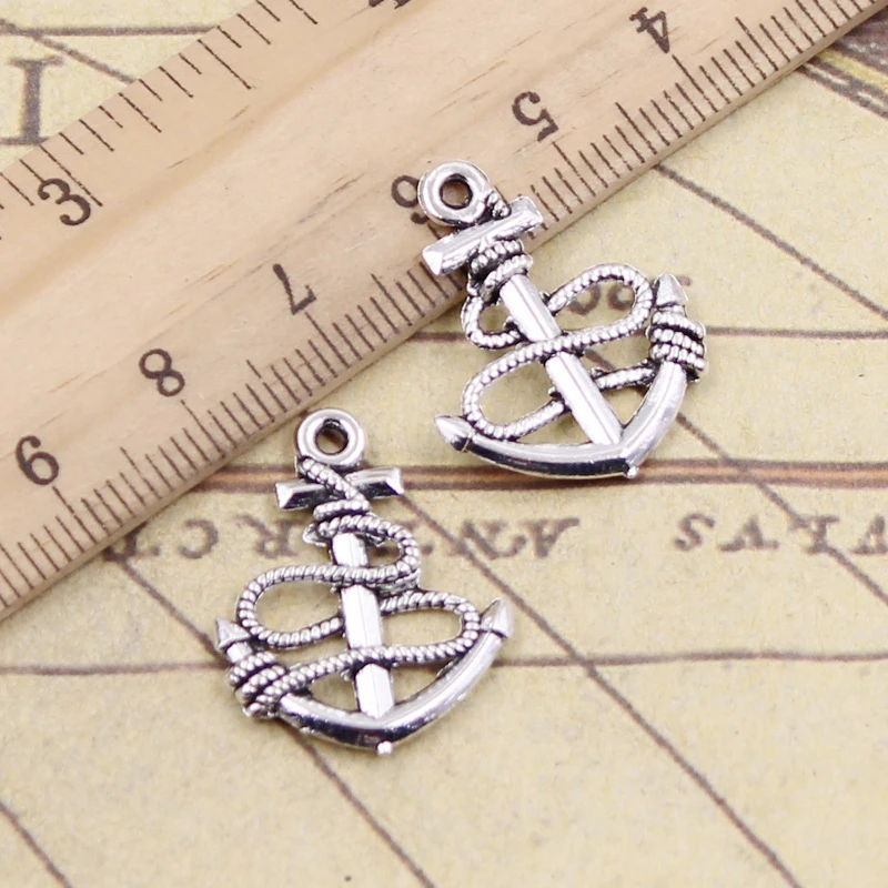 

10pcs Charms anchor rope sea 24x19mm Tibetan Silver Plated Pendants Antique Jewelry Making DIY Handmade Craft