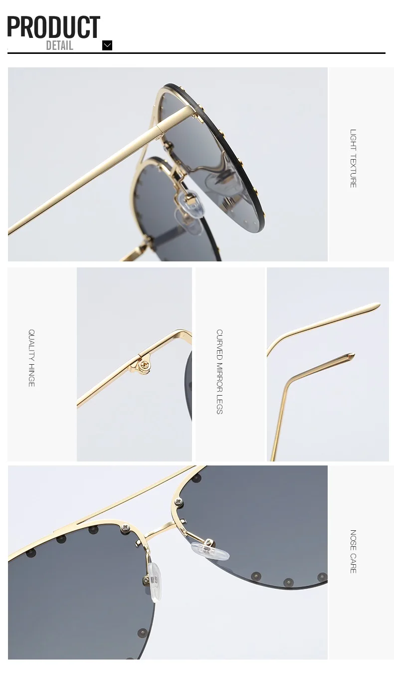 Occhiali da sole aviator donna oversize senza montatura rivetti_voghion.com