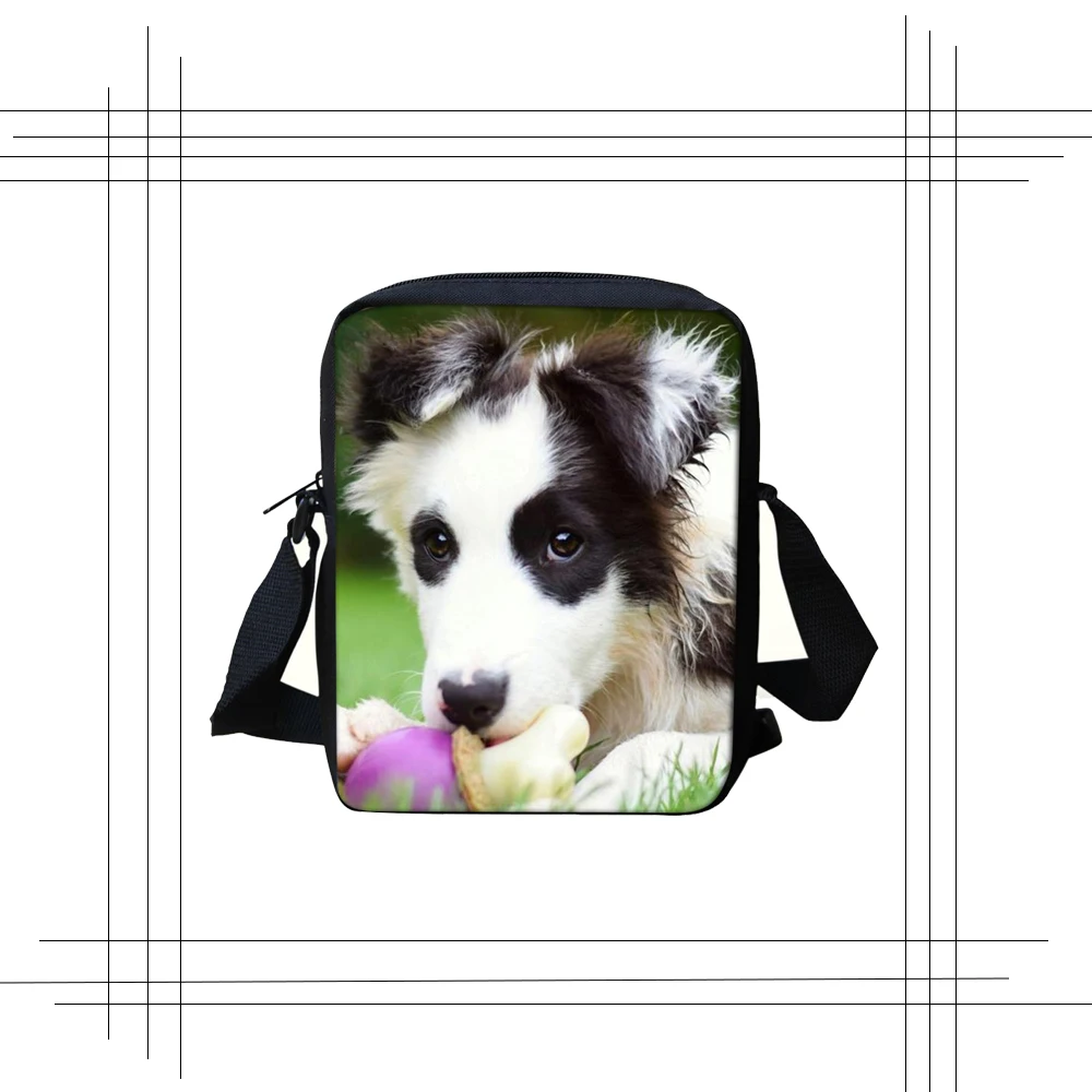 Детский Школьный рюкзак в школьные сумки подростковые Девочки Мальчики Border Collie Bookbag 3D Животные Собака узор Рюкзак Mochila escolar милый