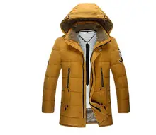Men Padded Coat 2016 Winter Mens Parkas High Quality Thick Hoodied Long Black Blue Khaki Male Jacket