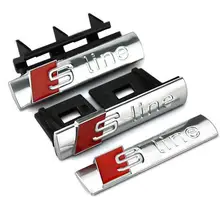 3D Metal S Line Sline Sticker Car Front Grille Adhesive Emblem Badge Accessories Styling For Audi A1 A3 A4 A5 A6 A7 Q3 Q5 Q7 TT