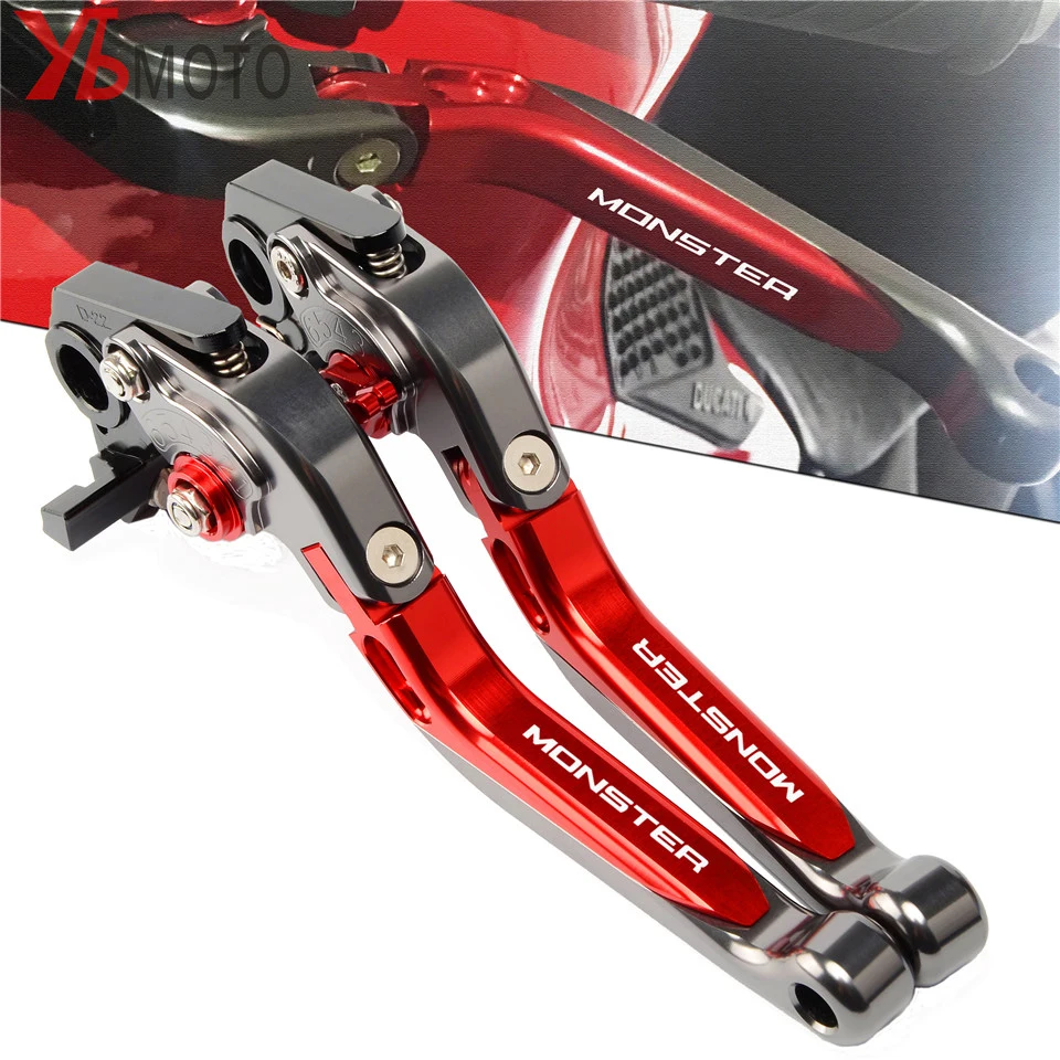 Red&Titanium Lever For DUCATI MONSTER 696 796 695 620 400 Motorcycle