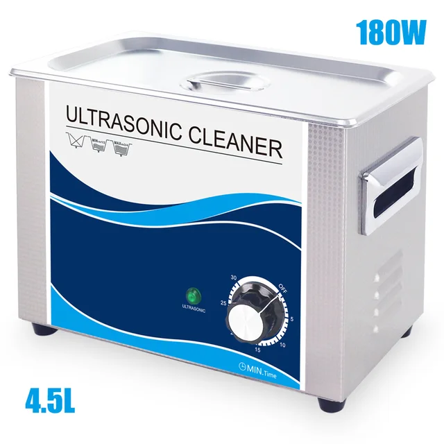 Ultrasonic Cleaning Machine 4.5L Stainless Steel Bath Dental Cleaner 180W Piezoelectric