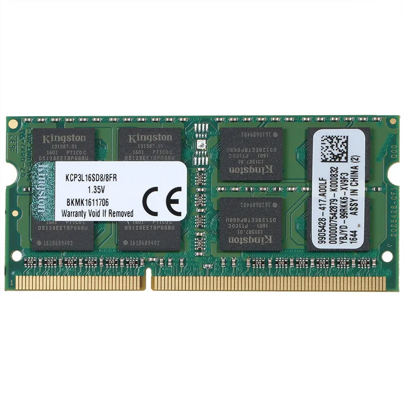Kingston ๋
ธํธ๋ถ RAM, 8GB DDR3L, 1600MHz, 1.35v, KCP3L16SD8/8