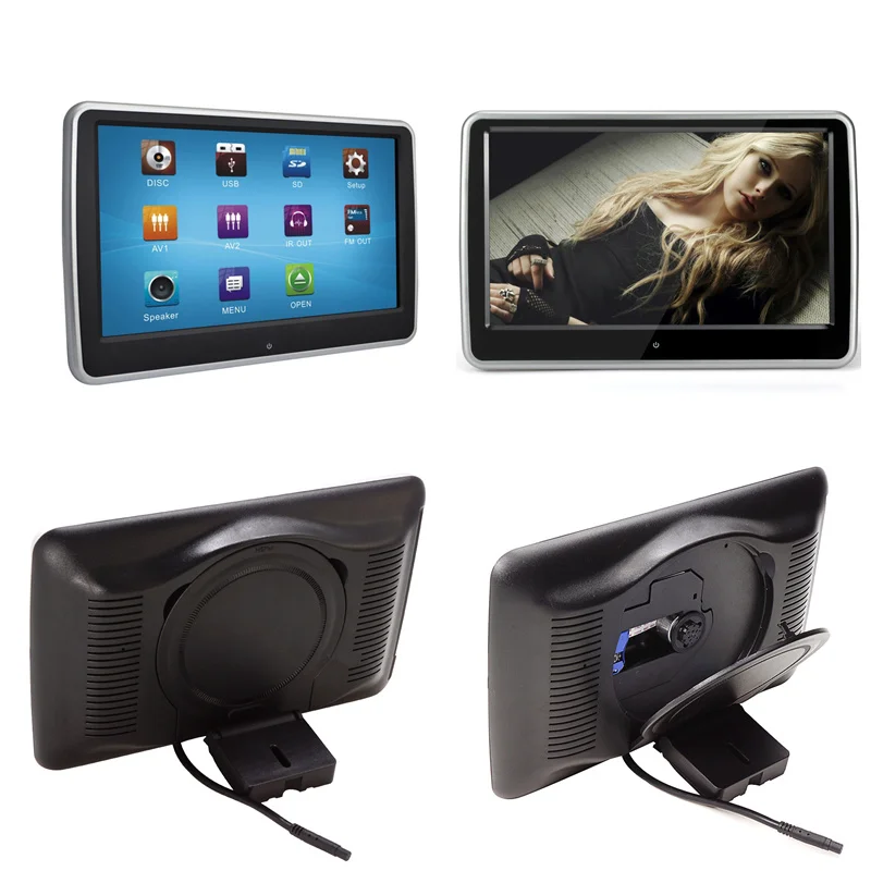 Cheap 2 Set 10.1" HD TFT LCD Touch Screen Car SUV Headrest Monitor DVD Player HDMI FM USB IR 1