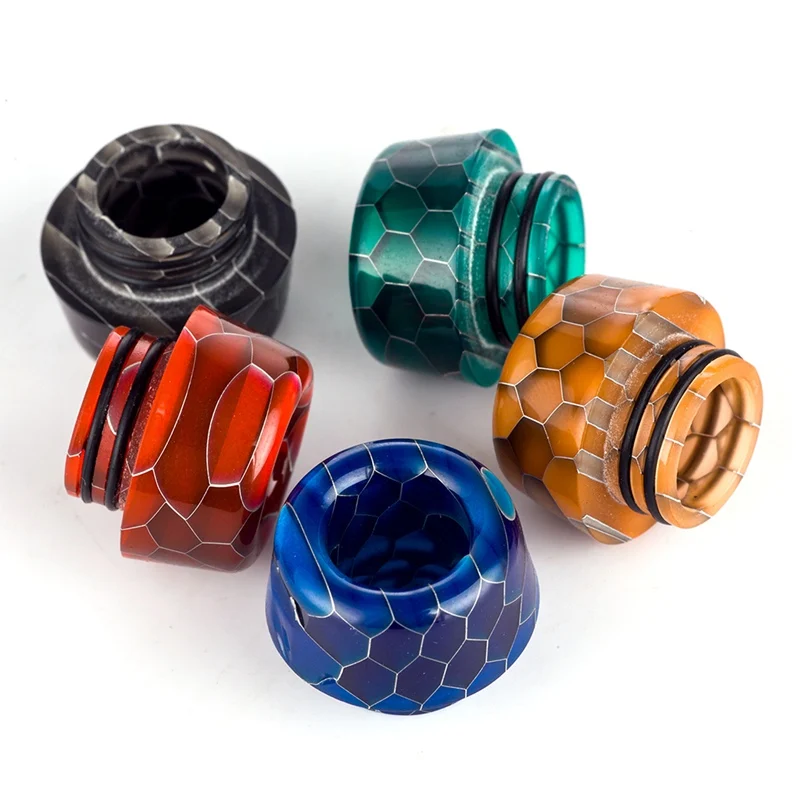 

1pcs VapeSMOD Unique Design 810 Epoxy Resin Drip Tip For 810 RDA RTA Atomizer With Double O Ring Mushroom Head Snake Mouthpiece