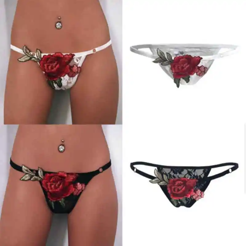 

Women Fashion Sexy Lace Floral V String Briefs Panties Thongs G String Lingerie Underwear New