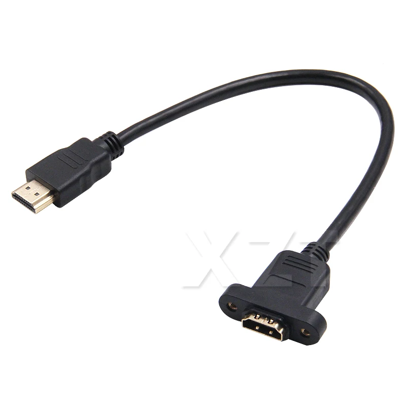 

PZ 1PCS High Speed HDMI Male to Female Ethernet Extender Gold HDMI Extension Cable Lead with Screw Hole Locked Panel Mount Cable