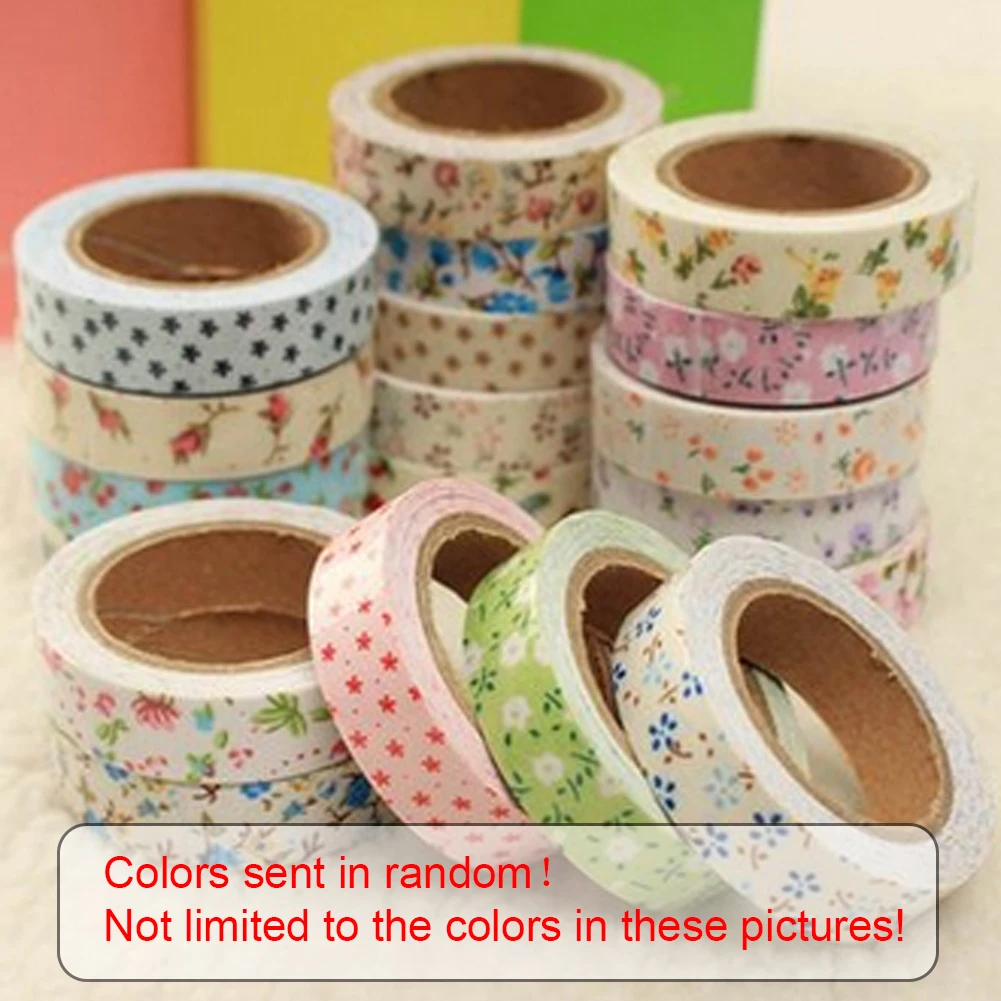 

400cm Partysu Style Floral Pattern Fabric Tape Card Masking Gift Present wrapping scrapbooking Decor Tape DIY mamual Stickers
