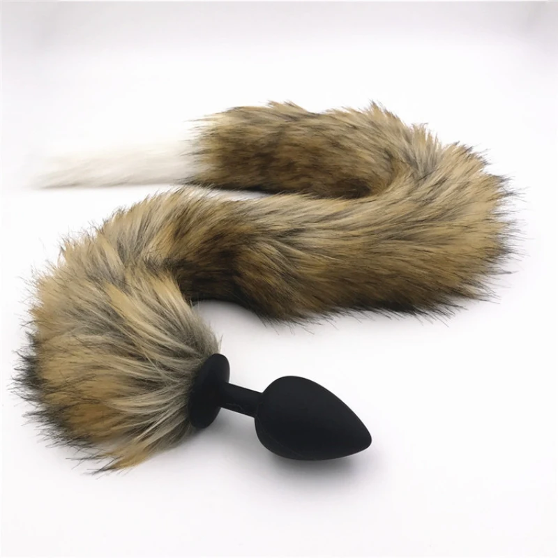 Black Pink Purple Silicone Anal Plug Faux Animal Tail Anus Stopper Butt Dilator Sex Toys for Women H8-5-141A | Красота и здоровье