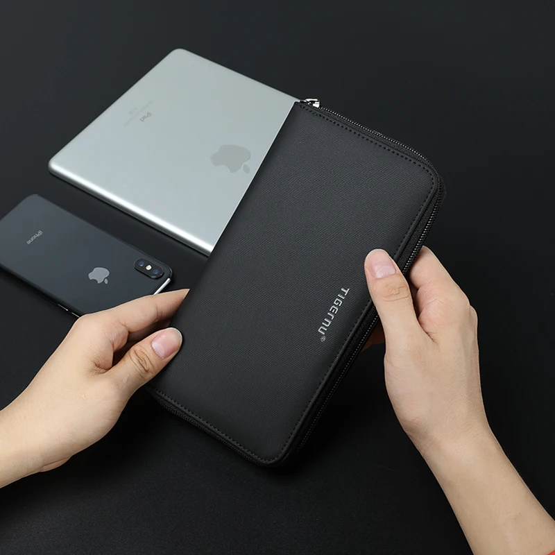 Pаспродажа Мода Tigernu бренд Для мужчин кошельки с портмоне Длинные Мужской Деньги Кошельки Водонепроницаемый доллар Для мужчин s деньги 6 дюймов телефон...