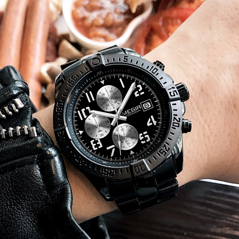 

MEGIR Fashion Business Analog Quartz Wrist Watch Waterproof Military Sports Watches Men's Top Brand Clock Male Relogio Masculino