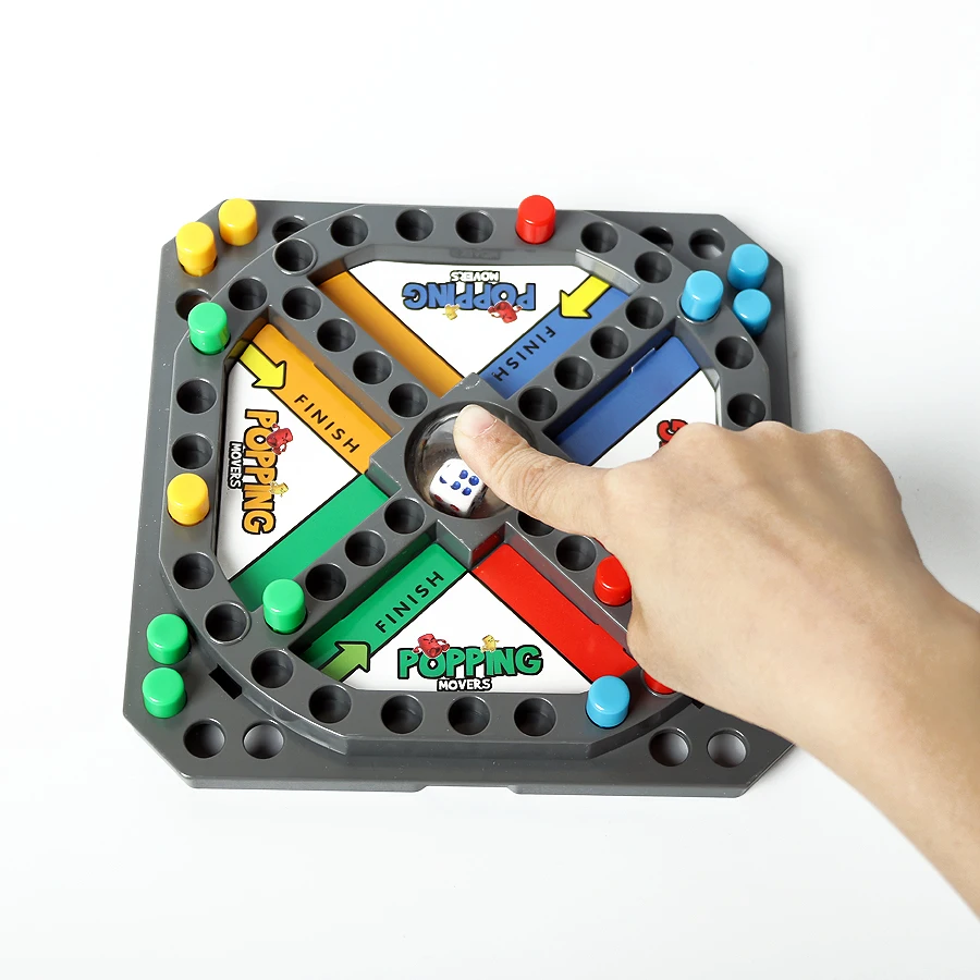 

Classic Trouble Board Game Popping Movers Pop and Race grab & go storing Family Party Game 2-4 players Educational Toys for kids