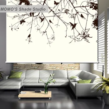 

MOMO Blackout Flower Window Curtains Roller Shades Blinds Thermal Insulated Fabric Custom Size, Alice 513