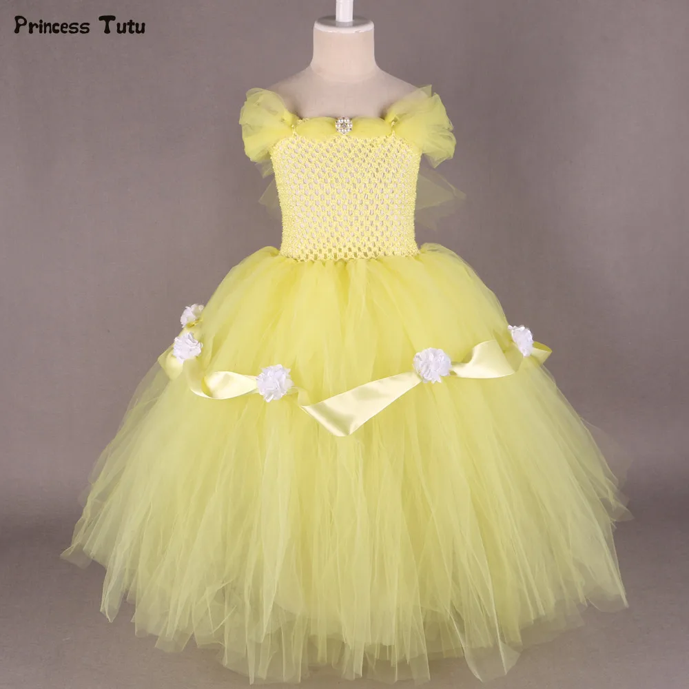 beauty and the beast flower girl dress
