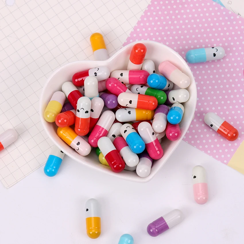 50 шт. Новая мода Дети Капсула Письмо Бумага Kawaii смайлик Pill любовь пустые сообщения капсульный Конверт Письмо Бумага