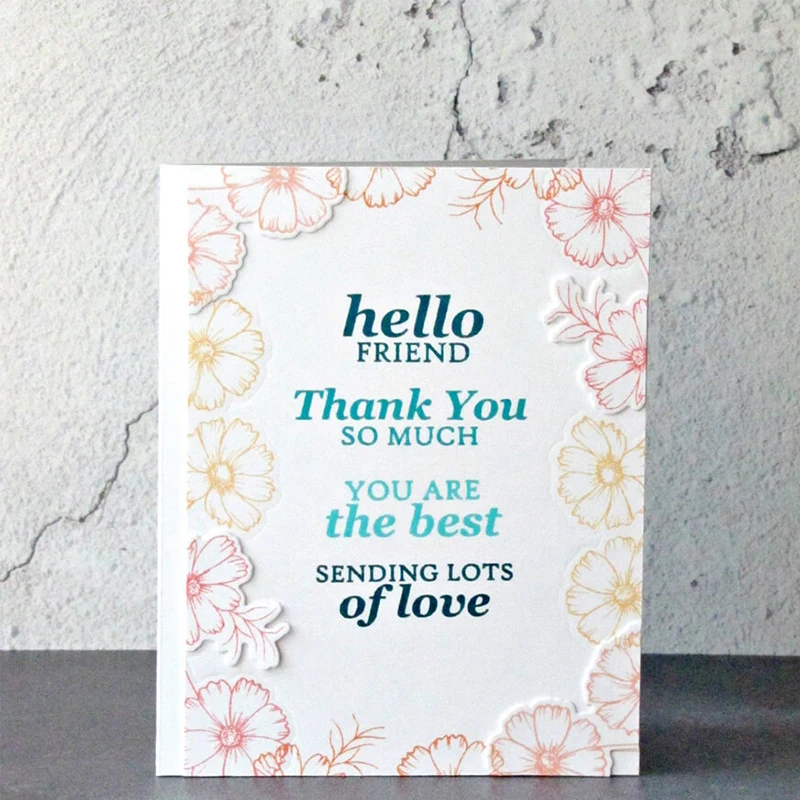 

Hello Thank You Sorry Transparent Clear Silicone Stamp Set for DIY Scrapbooking/Photo Album Cards Making Decorative Clear Stamps