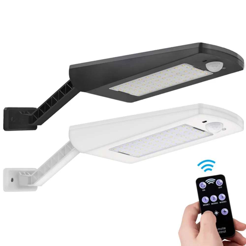 

66LED Solar Light PIR Sensor Motion Remote Control Adjustable Angle Outdoor Garden IP65 Waterproof Yard Lighting Solar Wall Lamp