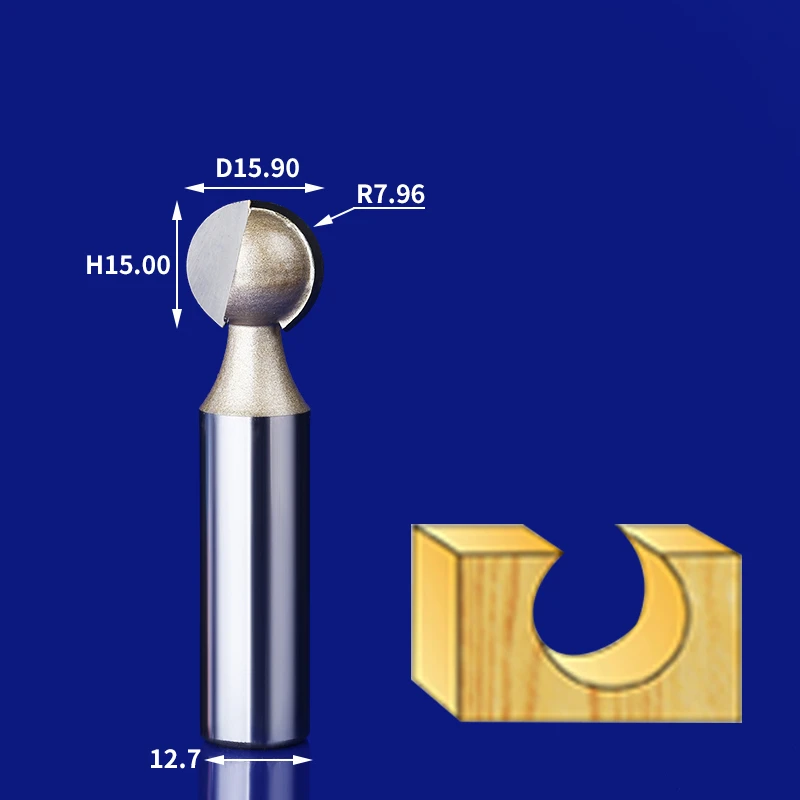 1 шт- ЧПУ твердосплавный деревообрабатывающий фрезерный станок, деревянный шар ножа таблетки, дерево корень гравировки чайный стол фрезерный - Длина режущей кромки: L 12.7mm x 15.87mm