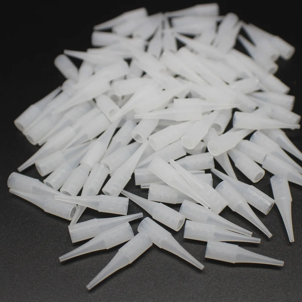 100Pcs 1R/3RL/5RL Permanent Makeup Needle Tip Tattoo Nozzle Needle Caps For Permanent Makeup Eyebrow Lip Tattoo Machine Gun