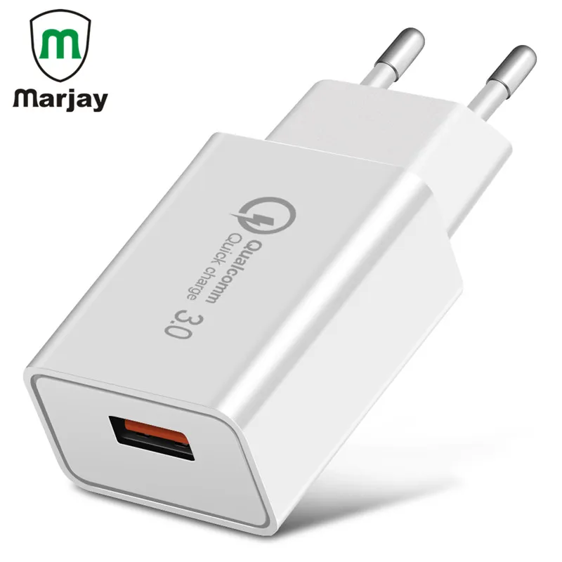 

18W Portable EU Plug USB Charger Quick Charge 3.0 Fast Charger QC3.0 QC2.0 Adapter For iPhone X Samsung Mobile Phone Chargers