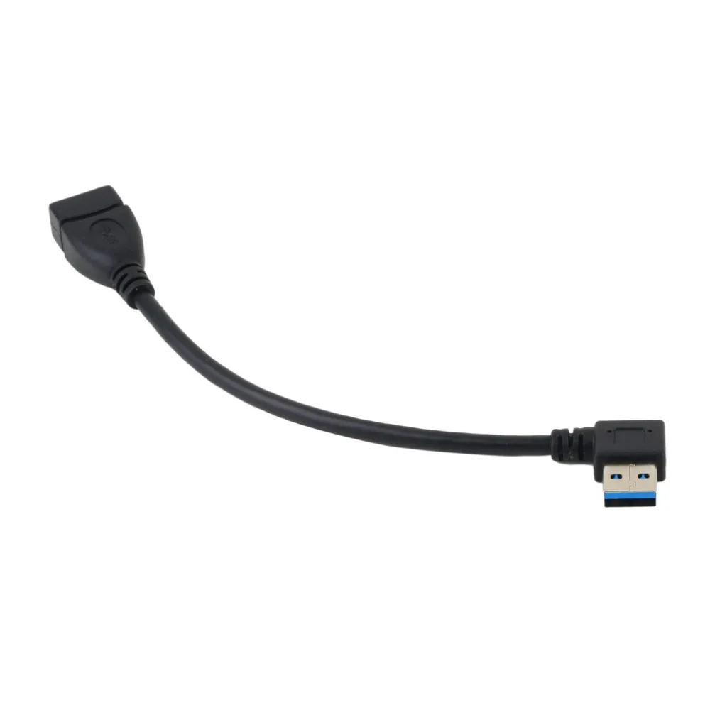 Универсальный 25 см USB Удлинительный Кабель USB 3,0 мужчин и женщин 90 градусов Расширение данных Синхронизация Шнур кабель провод адаптер