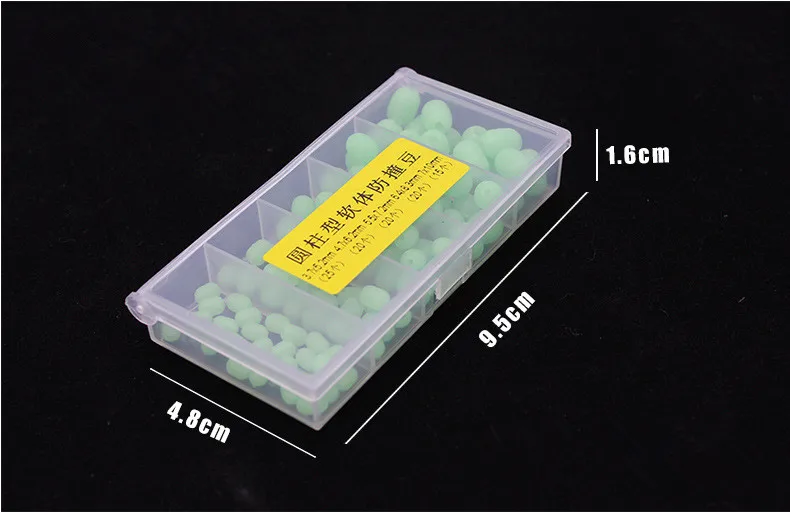 100pcsBox Multiple Sizes Glow in the Dark Fishing Beads Anti-collision Green Bead Fishing Accessories (3)