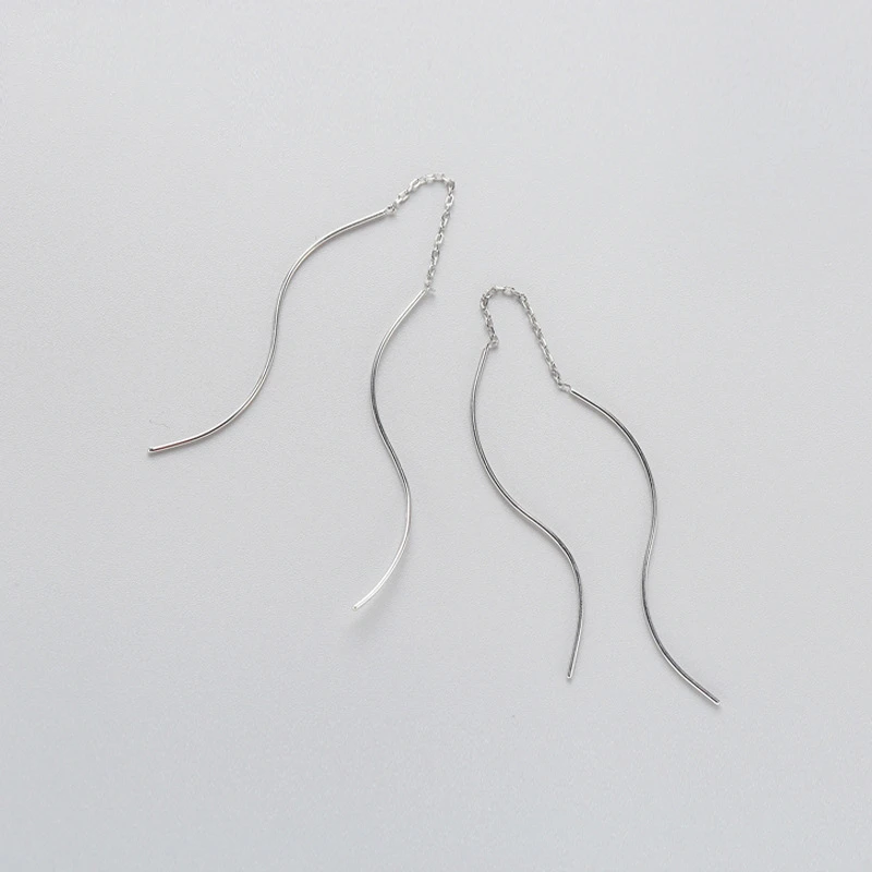 INZATT Minimalist Real 925 Sterling Silver Twisted Drop Earrings Trendy Anti-allergy Pin Women Jewelry Accessories For Lover - Image 3