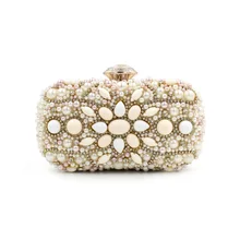 HOT! LLJUNDUI Kostenloser Versand Frauen Abendtasche Mode Beaded Clutch Weibliche Kupplungen Geldbörsen Hochzeit Handtaschen Pochette Soiree