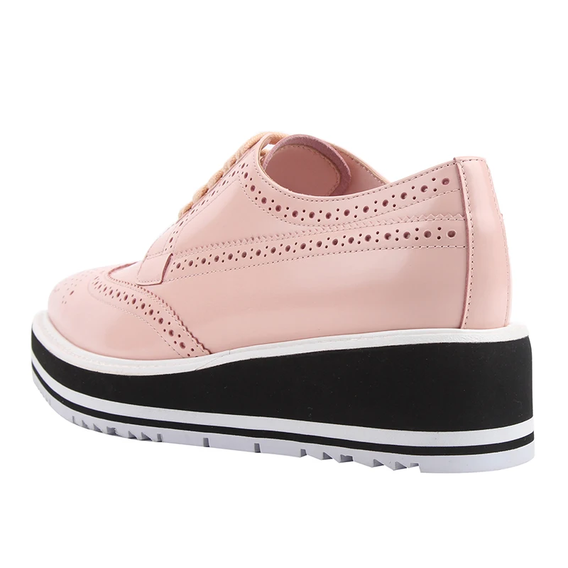 Derby Shoes Women Genuine Cow Leather Handmade Bullock Flats Casual Patform 2018 Autumn Winter Fashion YOZEO Brand Shoes Ladies Women's Shoes