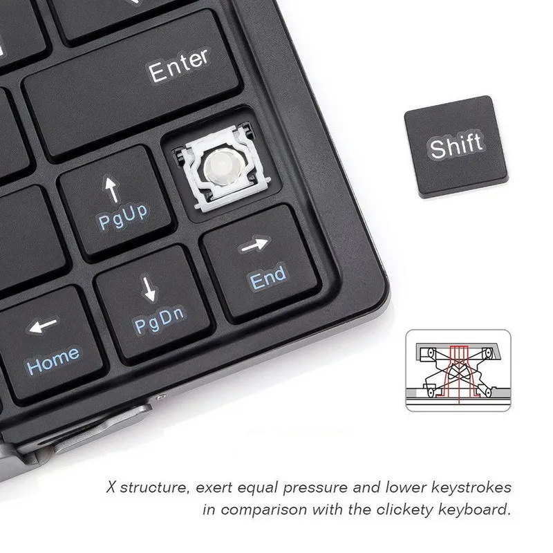Новое поступление металлическая складная клавиатура для путешествий Bluetooth 3 0