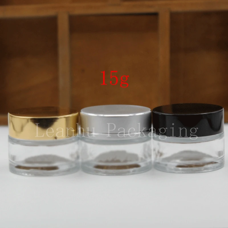 15g transparent glass cream bottle, 15cc beauty skin care cream bottle, cosmetic packaging bottles 100 pcs cosmetic bottle screw flat cover beautiful beauty skin care bottle washing and bathing dew storage container 20ml