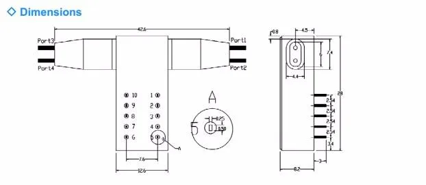 2x2 Fully optic switch dimensions