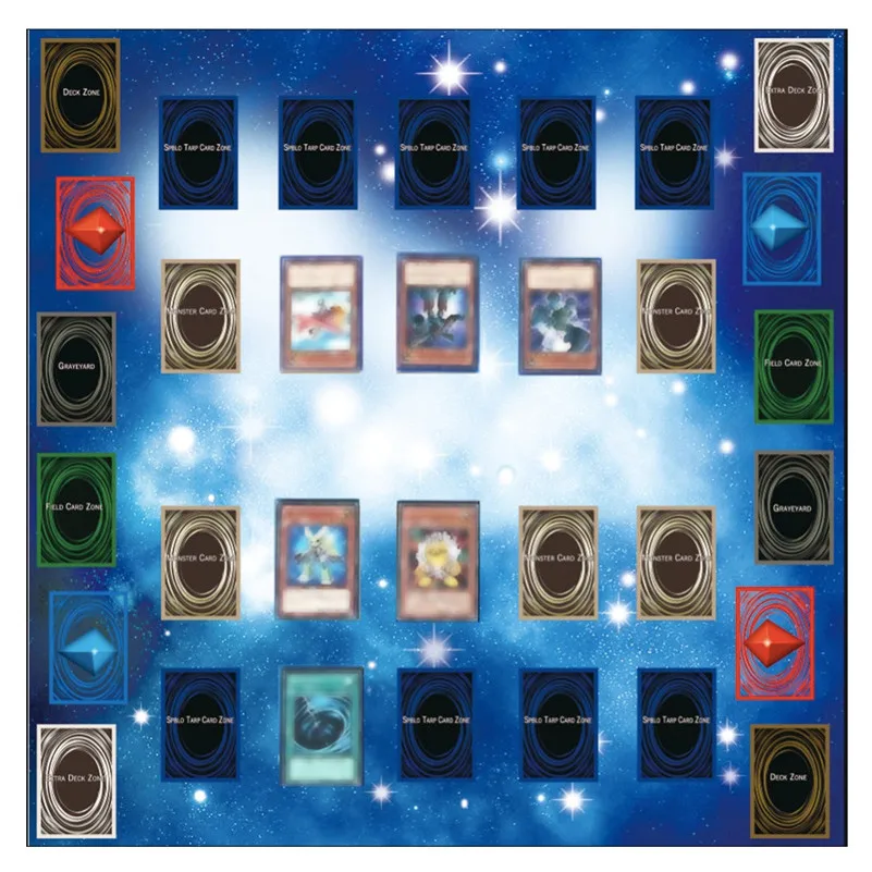 Tapis de jeu en caoutchouc 60x60cm Galaxy Style tapis de compétition tapis de jeu pour yu-gi-oh jeu de cartes carte de collection pour garçons filles cadeau D4