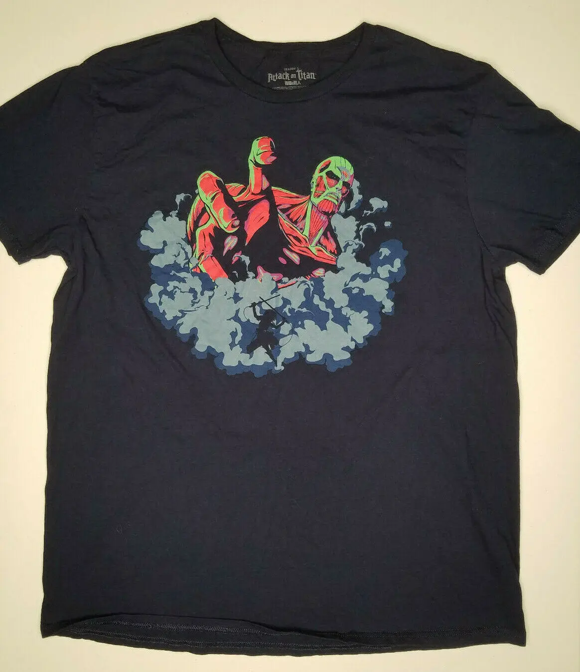 Футболка Attack On Titan Мужская Размер XL темно-синяя аниме Lootwear эксклюзивная футболка
