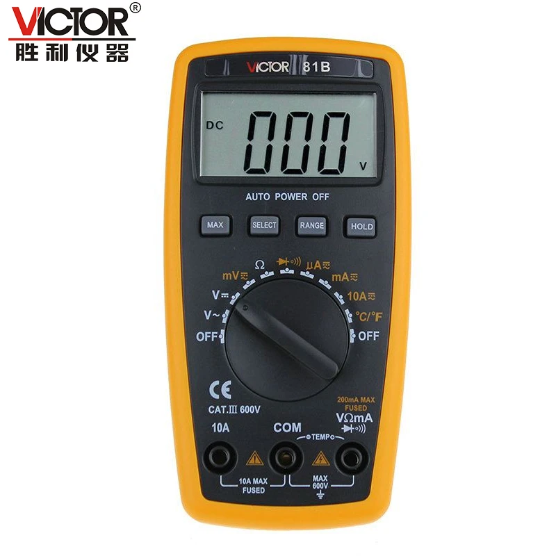 

1pcs VICTOR VC81B 3 1/2 AUTO Range LCD Digital Multimeter Temperature Test Meter