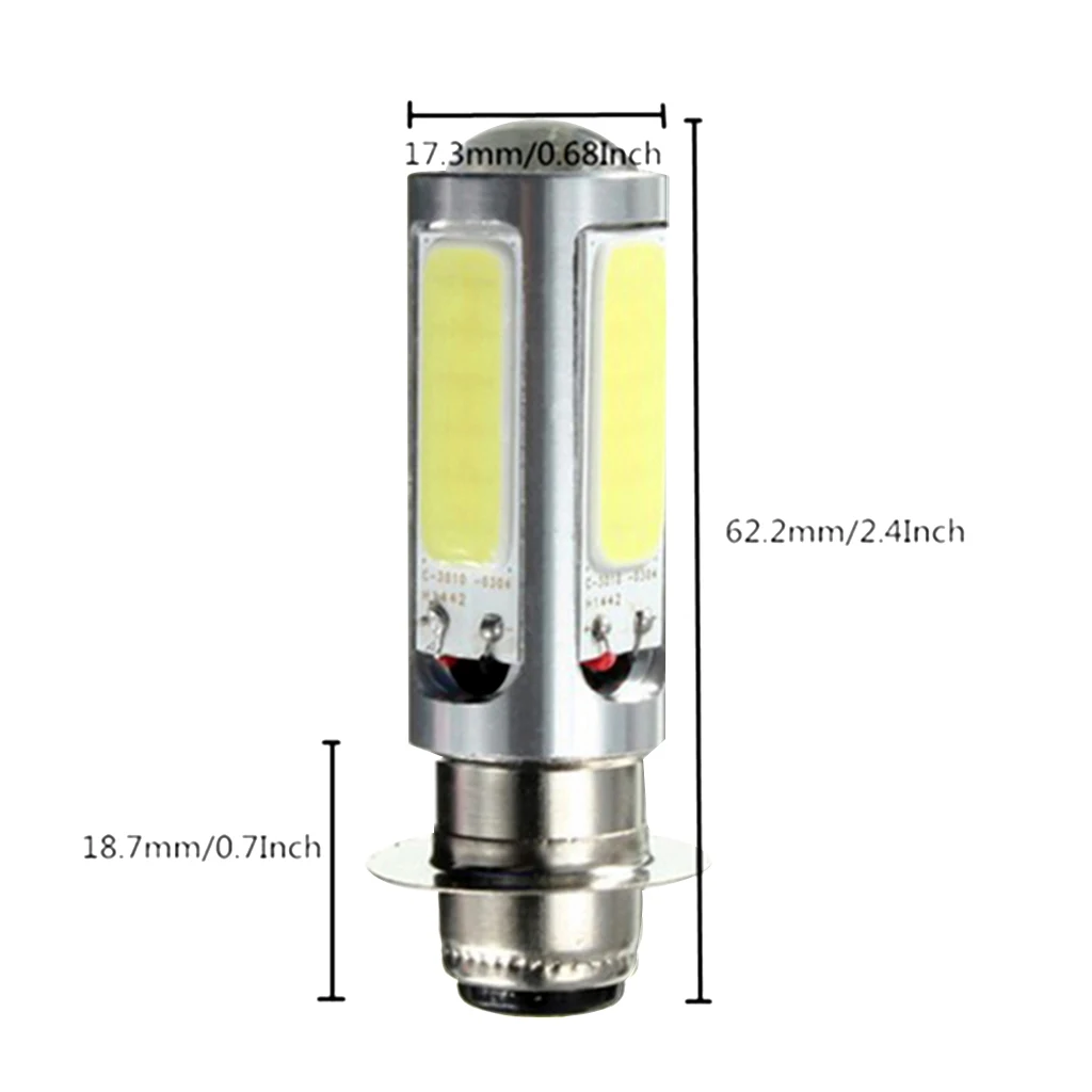 2pcs H6 P15D-25-1 COB LED Motorcycle Headlight Fog Light Bulbs 6000K White