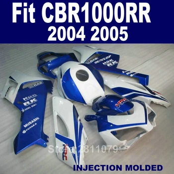 

New hot OEM high quality fairing kit for Honda CBR1000RR 04 05 blue white fairings set CBR1000RR 2004 2005 PR56