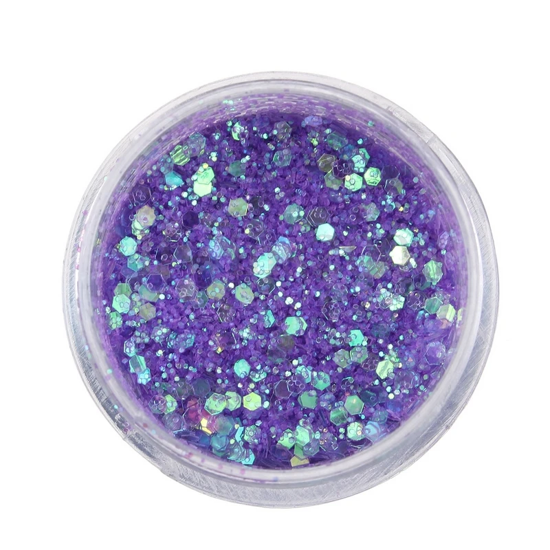 10ml Wholesale 4 Colors Nail Art chunky Glitter Bling Bling Mermaid Holographic Glitter Chunky Mix Flake Nail Art Face Eye Body