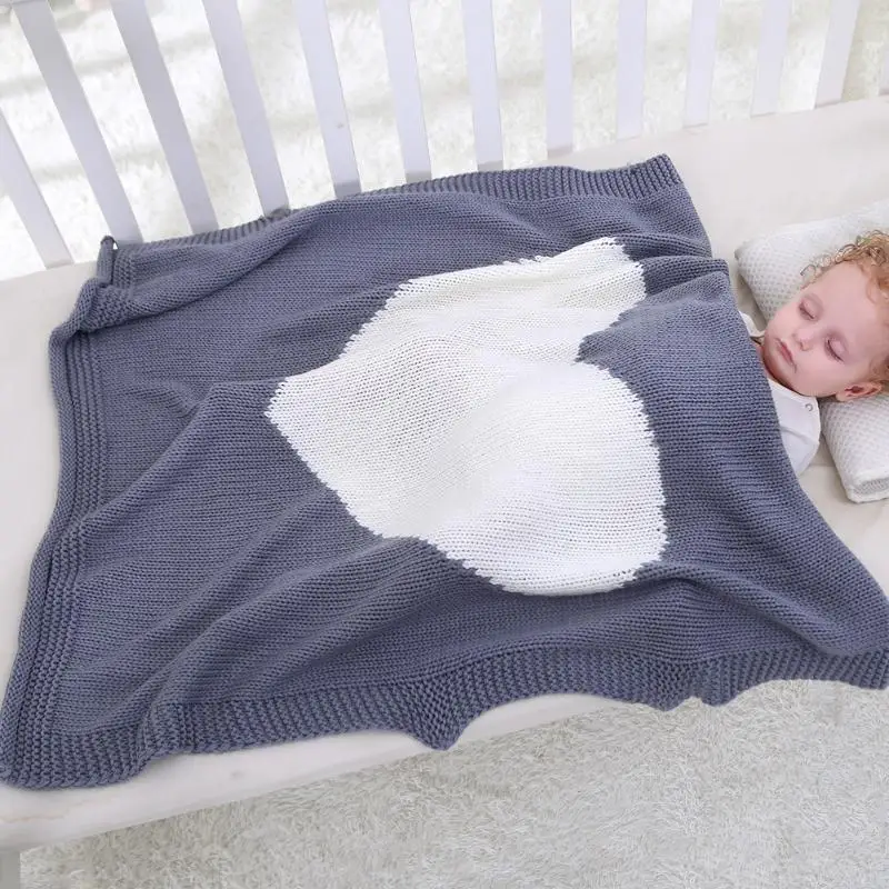 Детское одеяло милые сердцу формы малышей Вязание Пряжа одеяло постельные принадлежности одеяло младенческой Пеленальный Wrap Дети