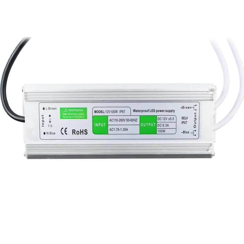 Бесплатная доставка высокое качество источник питания IP67 DC24V 30W 60W 100W 150W 200W 250W для
