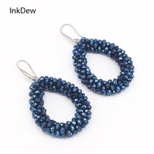 

INKDEW Water Drop Earrings for Women Faceted Beads Handmade Crystal Earring Big Earrings Long Earrings vintage WHOLESALE boho