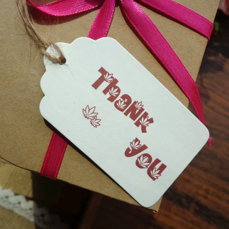 400pcs 4x7cm Thank You Gift Tag Paper DIY Hang Tag Cards Label for