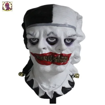 

Halloween Demon Scary Psycho Two Face Evil Clown Horror Dress Latex Party Masks