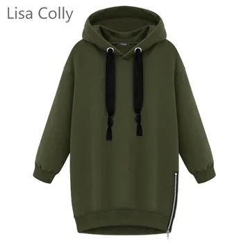 

Lisa Colly High quality New Winter Autumn Loose Hooded Jacket Thick Velvet Long sleeve Sweatshirt Korean Style Hoodies