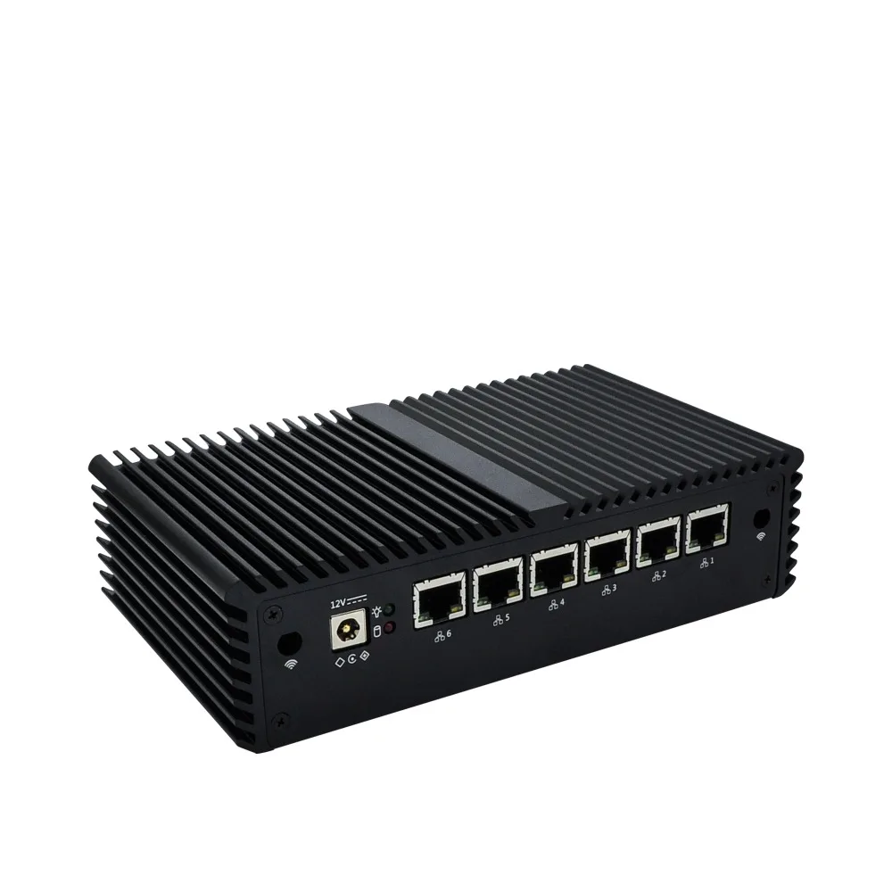 Qotom Mini PC Q500G6-S05 with Celeron Core i3 i5 i7 AES-NI 6 Gigabit NIC  Router Firewall Support Linux Ubuntu Fanless Computer