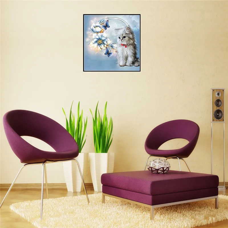 Домашний животный пейзаж мультфильм 5D алмазная живопись вышивка крестиком Набор Цветочная Настенная Наклейка мозаика Алмазная вышивка картина