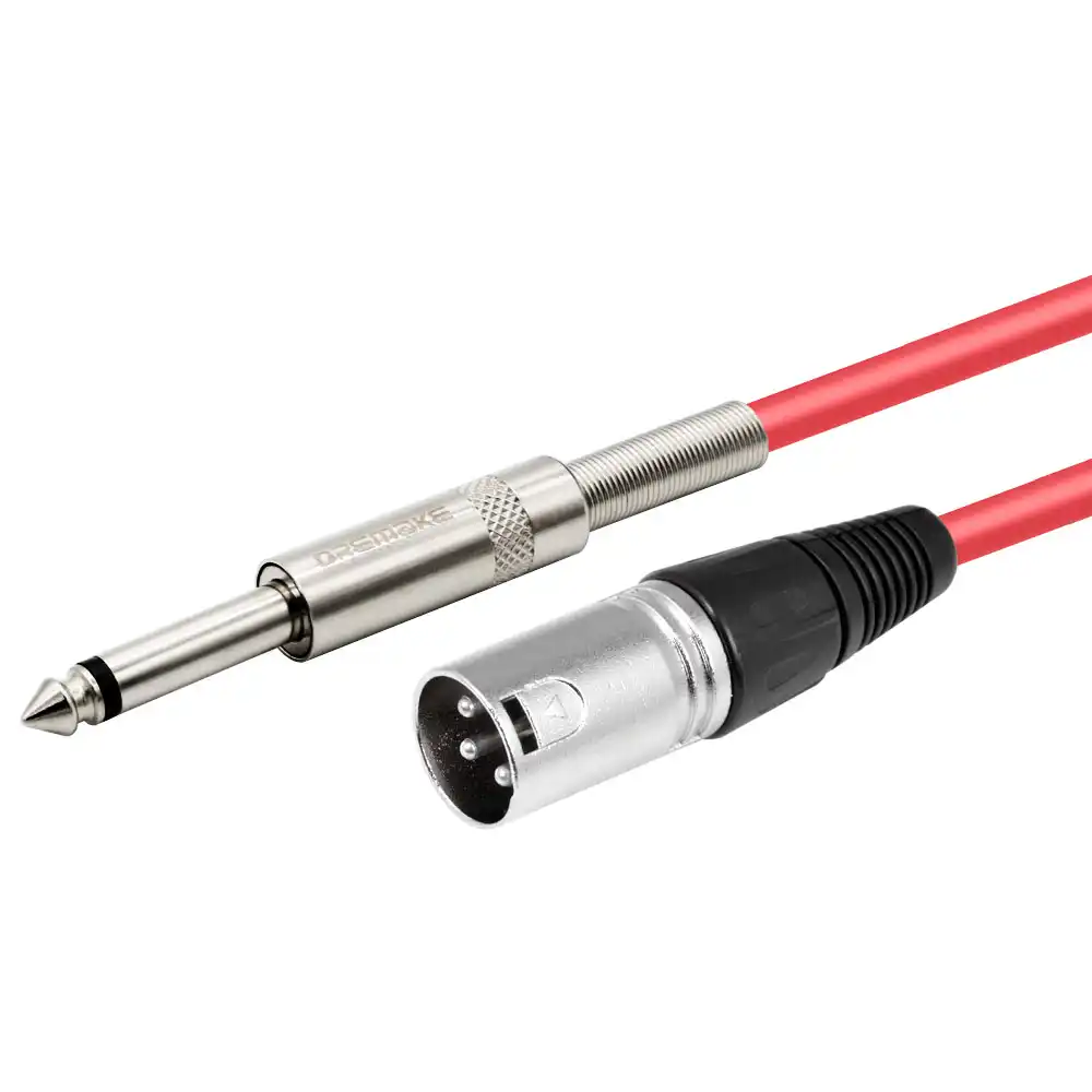 Instrument Cable XLR 3 Pin Plug to 6.35 mm (1/4") Male Mono Jack Plug
