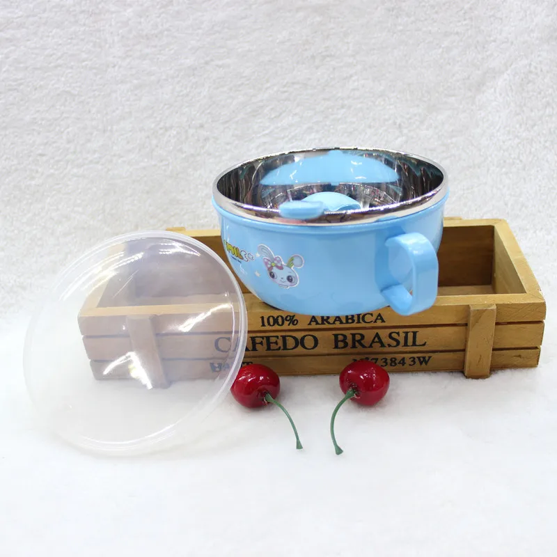 Cute Stainless Steel  Baby Bowl Food Container Children Tableware Dinner Eating Set  (6)