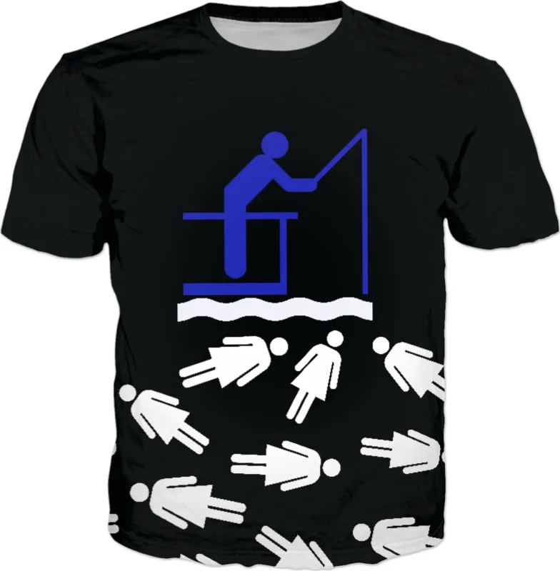 

Famous Brand PLENTY O FISH Fashion Style Slim Fit Tees 3D Printing T-Shirt Short Sleeve O-Neck Plus Size 5XL